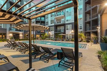 Resort-style saltwater pool with tanning ledge
